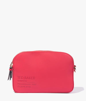Darcelo branded webbing camera bag in red