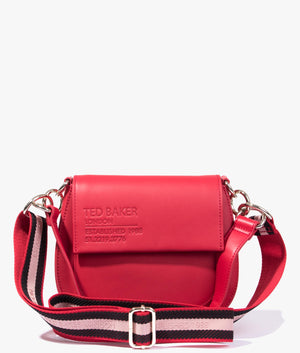 Darcell branded webbing crossbody in red