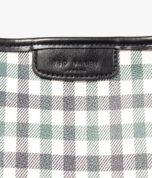Checki check bucket bag in dark blue