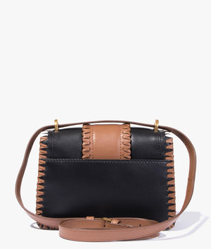 Edasina whipstitch detail mini crossbody in black