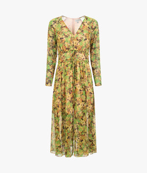 Umah tie midi dress in light yellow