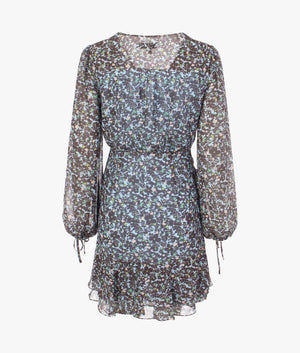 Cherela printed long sleeved mini dress in light blue