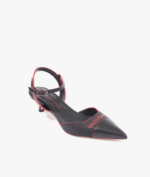 Ballerina court shoe in black