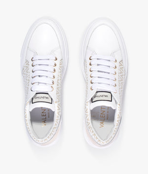 Baraga lace up sneaker in white & gold