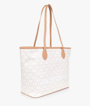 Liuto logo print shopper in ecru