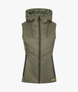 Lando quilted sweat gilet in palmer green