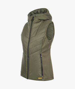 Lando quilted sweat gilet in palmer green