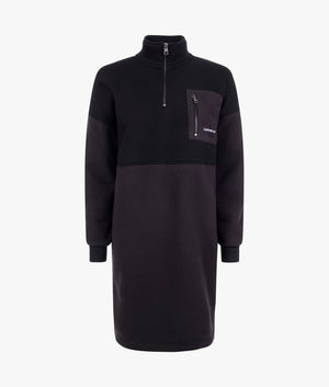 Polar fleece half zip sweat in black