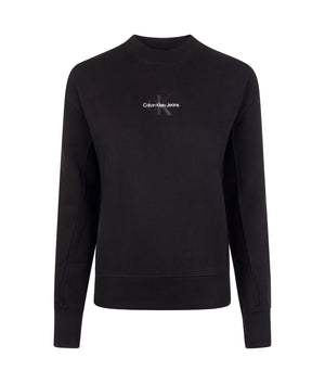 Monogram logo crew sweatshirt in black