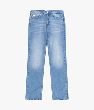 High rise straight jean in light denim