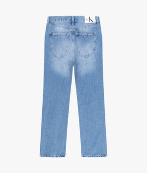 High rise straight jean in light denim