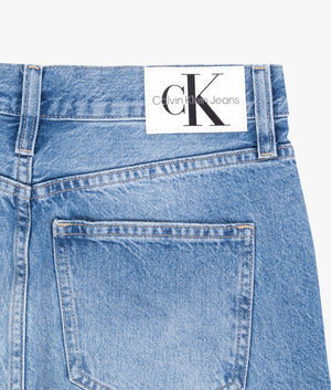 High rise straight jean in light denim