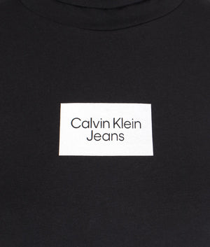 Box logo roll neck in black