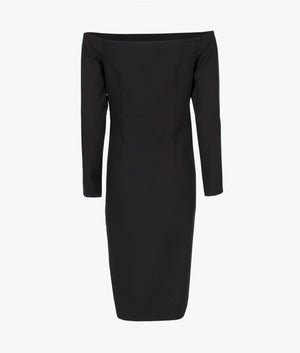 Calvin Klein Jeans | Off the shoulder midi dress in black | EQVVS Womens Calvin Klein Jeans | Off the shoulder midi dress in black | EQVVS Womens