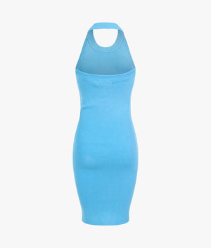 Calvin Klein Jeans | Halter neck knitted dress in blue crush | EQVVS Womens Calvin Klein Jeans | Halter neck knitted dress in blue crush | EQVVS Womens