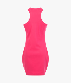 Archival mono logo rib dress in pink flash