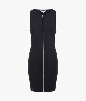 Calvin Klein Jeans | Zipper elongated rib dress in black | EQVVS Womens Calvin Klein Jeans | Zipper elongated rib dress in black | EQVVS Womens