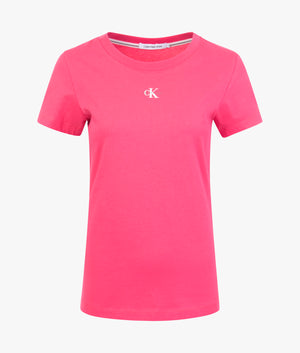 Micro mono logo slim tee in pink flash