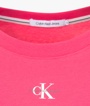 Micro mono logo slim tee in pink flash