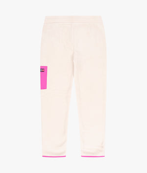 Contrast detail fleece joggers in smooth stone