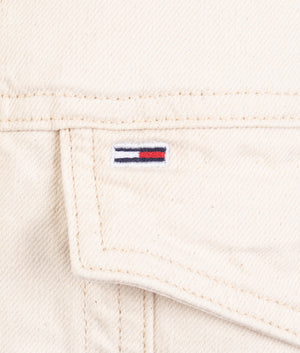 Oversized sherpa trucker jacket in ice denim