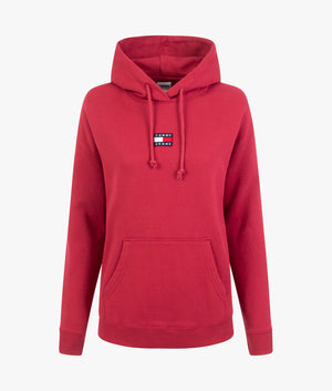 Centre badge hoody in cranberry crush