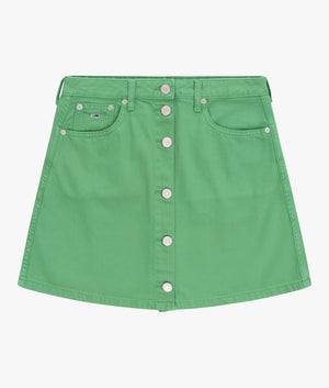 A line skirt in coastal green