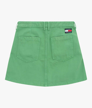 A line skirt in coastal green