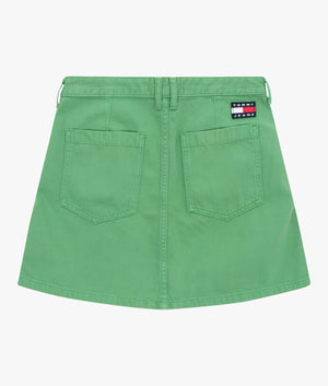 A line skirt in coastal green