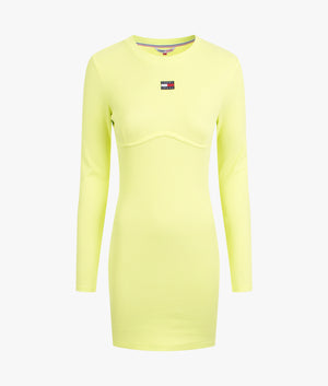 Corset badge dress in light citrus