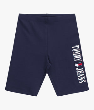 Tommy Jeans Logo cycle shorts in twilight navy EQVVS Womens