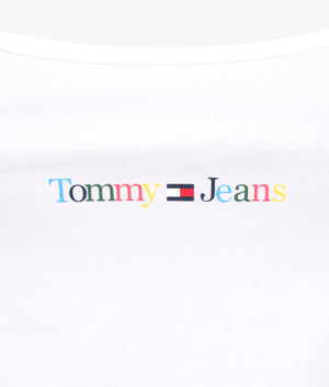 Logo fitted strappy top in white