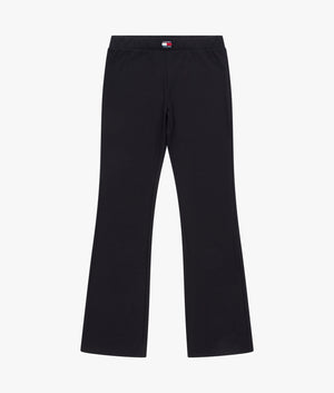 Tommy badge low rise flare leggings in black