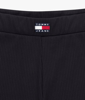 Tommy badge low rise flare leggings in black