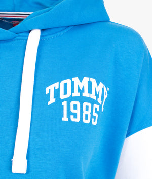 Crop tommy 85 hoody in deep sky blue