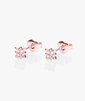 Bozena tiny pave stud earrings in rose gold