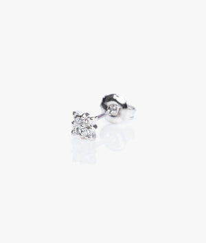 Bozena tiny pave stud earrings in silver