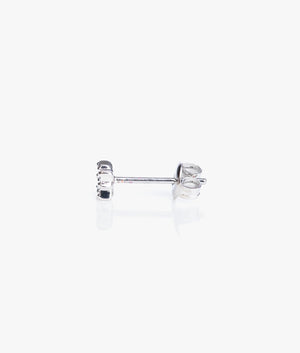 Bozena tiny pave stud earrings in silver