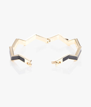 Oceano enamel hinge bangle in gold & black