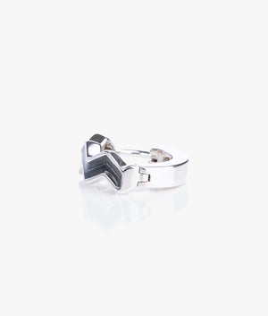 Oceano enamel huggie earrings in silver & grey