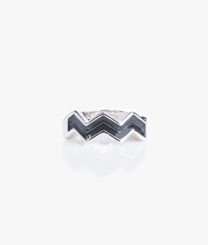 Oceano enamel huggie earrings in silver & grey
