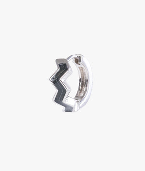 Oceano enamel huggie earrings in silver & grey