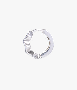 Oceano enamel huggie earrings in silver & grey