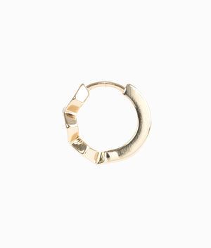 Oceano enamel huggie earrings in gold & black