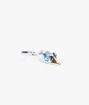 Helena bird skull huggie earrings in silver