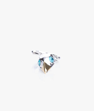Helena bird skull huggie earrings in silver