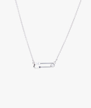 Irulan crystal pin chain necklace in silver