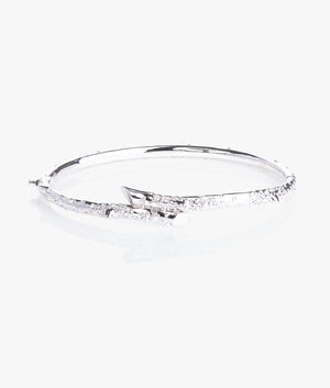 Spina crystal thorn cuff in silver