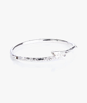 Spina crystal thorn cuff in silver