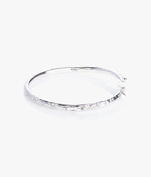 Spina crystal thorn cuff in silver